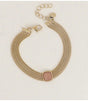 Pulsera 4 cadenas piedra natural cuarzo rosa bohm paris 1