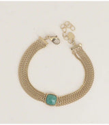 Pulsera 4 cadenas piedra natural jaspe verde bohm paris 1