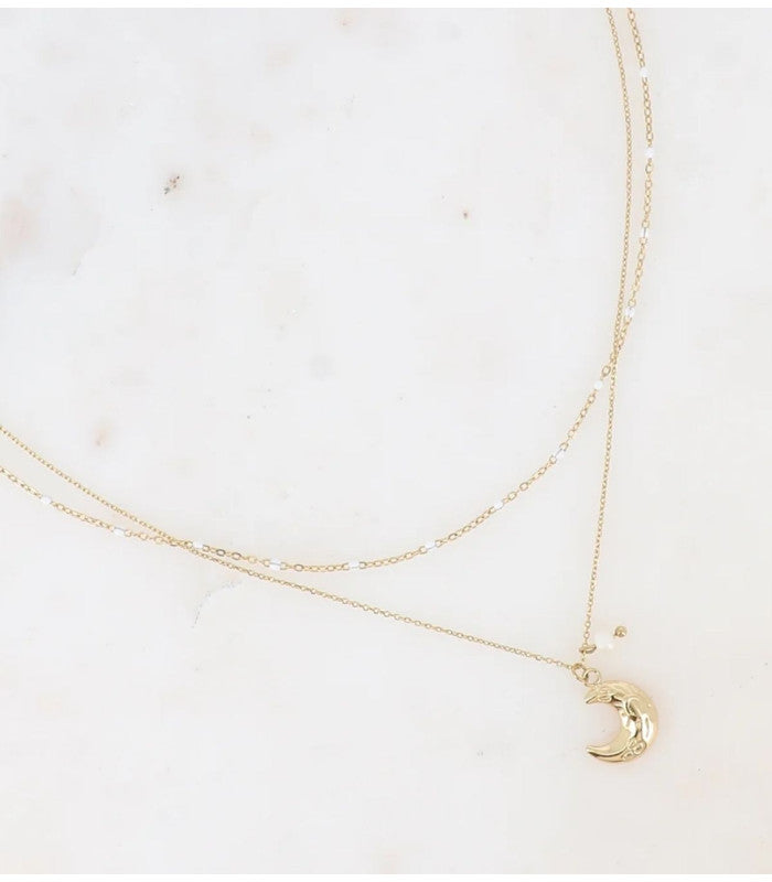 Collar layle 2 vueltas perla agua dulce dorado bohm paris 1