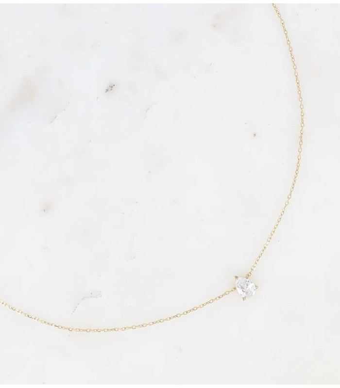 Collar cristal gota dorado blanco bohm paris 1