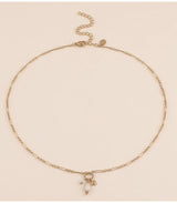 Collar y piedra natural y perla dorado agata blanco bohm paris 2
