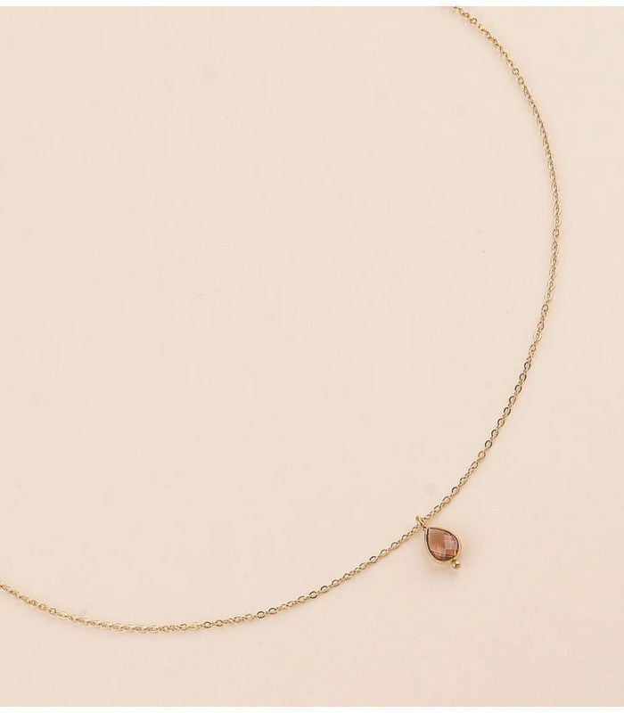 Collar cristal gota marron bohm paris 1