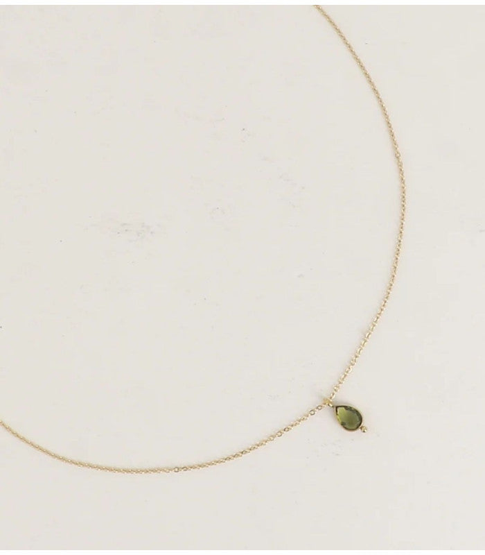 Collar cristal gota verde oscuro bohm paris 1