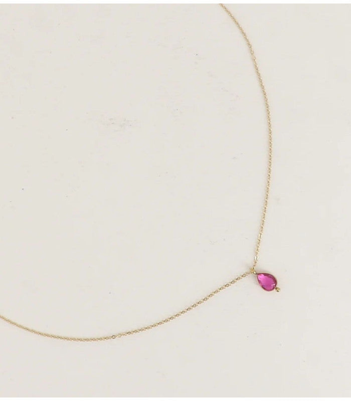 Collar cristal gota rosa bohm paris 1