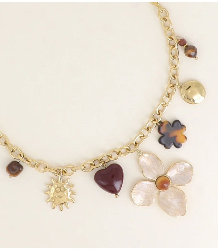 Collar charms piedras naturales dorado bohm paris 2