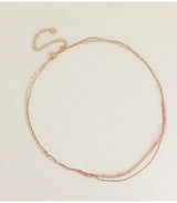 Collar 2 vueltas piedras naturales turmalina rosa bohm paris 2