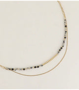 Collar 2 vueltas piedras naturales jaspe dalmata bohm paris 1