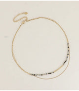 Collar 2 vueltas piedras naturales jaspe dalmata bohm paris 2