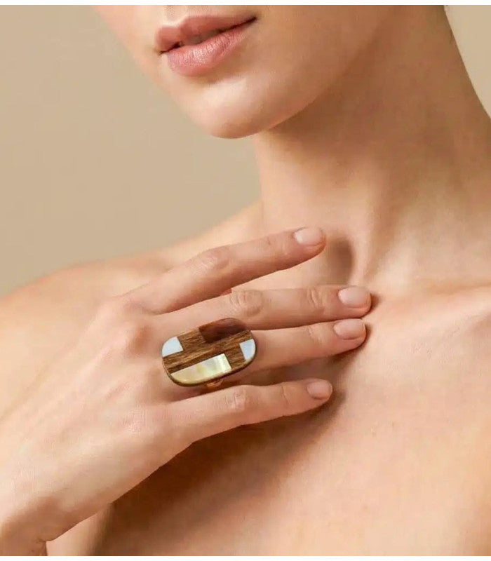 Anillo kamakura rectangular nature bijoux 2