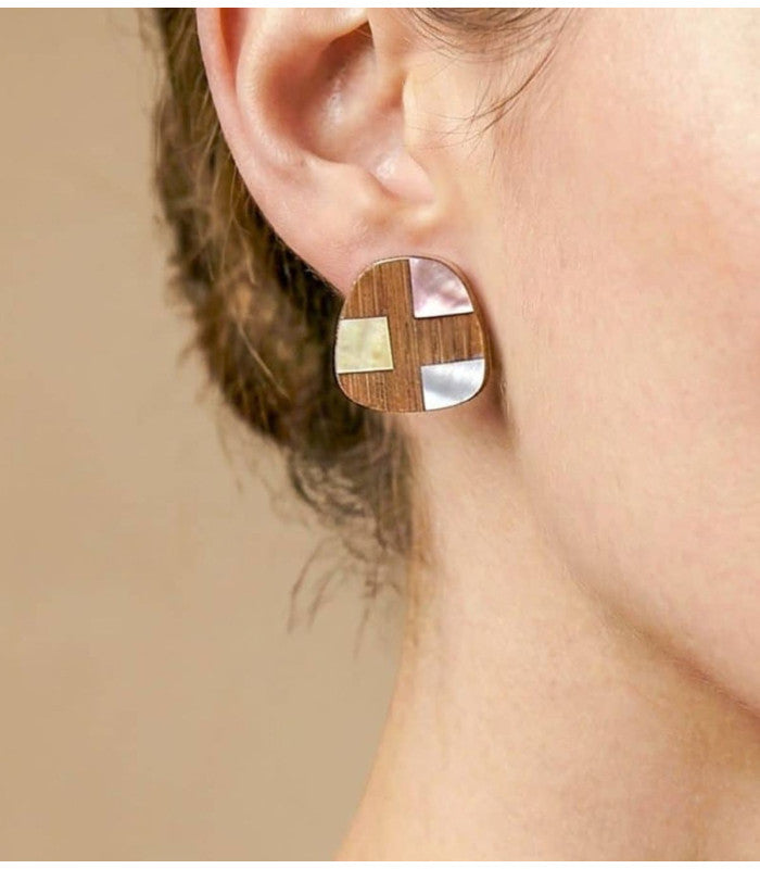 Pendiente kamakura bambu y nacar nature bijoux 2