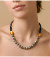 Collar kinshasa jaspe dalmata nature bijoux 2