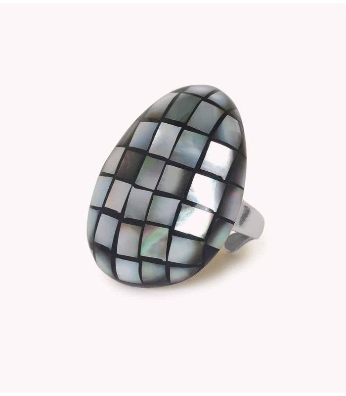 Anillo rivoli marqueteria nacar nature bijoux 1