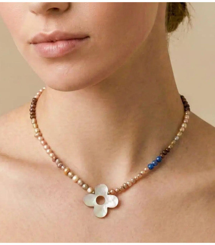 Collar montmartre nacar marron nature bijoux 2