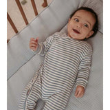 Pijama bebe rayas azul forest friends 2-4 meses little dutch 2