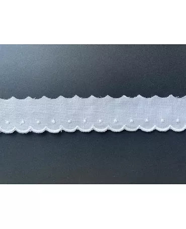 PUNTILLA BORDADO 25 mm Blanca 1