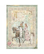 Papel arroz Stamperia A4 SLEEPING BEAUTY Principe a Caballo 1