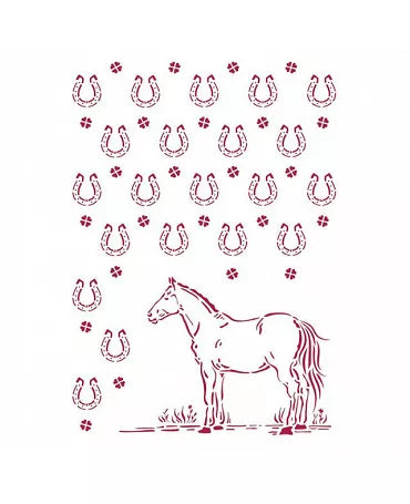 STENCIL Stamperia 21x29,7cm ROMANTIC HORSES Herraduras Patrón 1