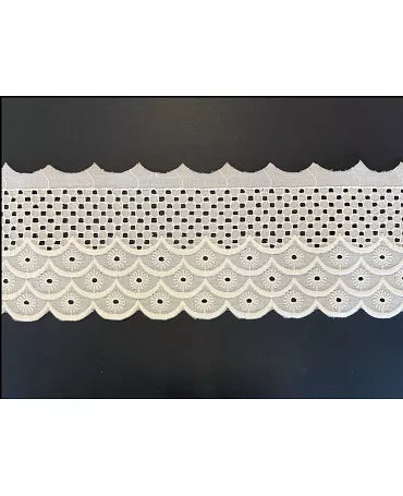 PUNTILLA bordado 80 mm Blanca 1