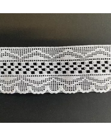 PUNTILLA BOLILLO BORDE ONDAS 50mm Blanco 1