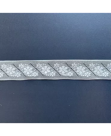 PUNTILLA Bordado 40 mm Flor Margarita Beig 1
