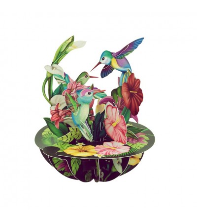 TARJETA 3D,POSTAL PIROUETTES COLIBRI 1