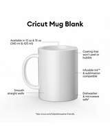 CRICUT SET 6 TAZAS CERÁMICA BLANCA 443ml 2