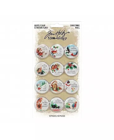 Tim Holtz idea-ology CHRISTMAS VINTAGE FLAIR 12 ud 1