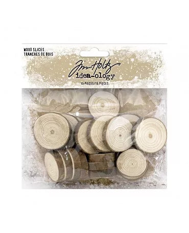 Tim Holtz Idea-ology WOOD SLICES 15pc 1