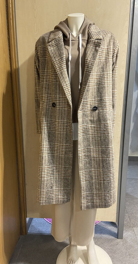 Abrigo de Mujer en Cuadros - Dendago