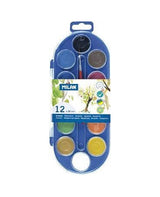 Acuarelas Estuche MILAN 12 Pastillas Ø30 mm + Pincel 1