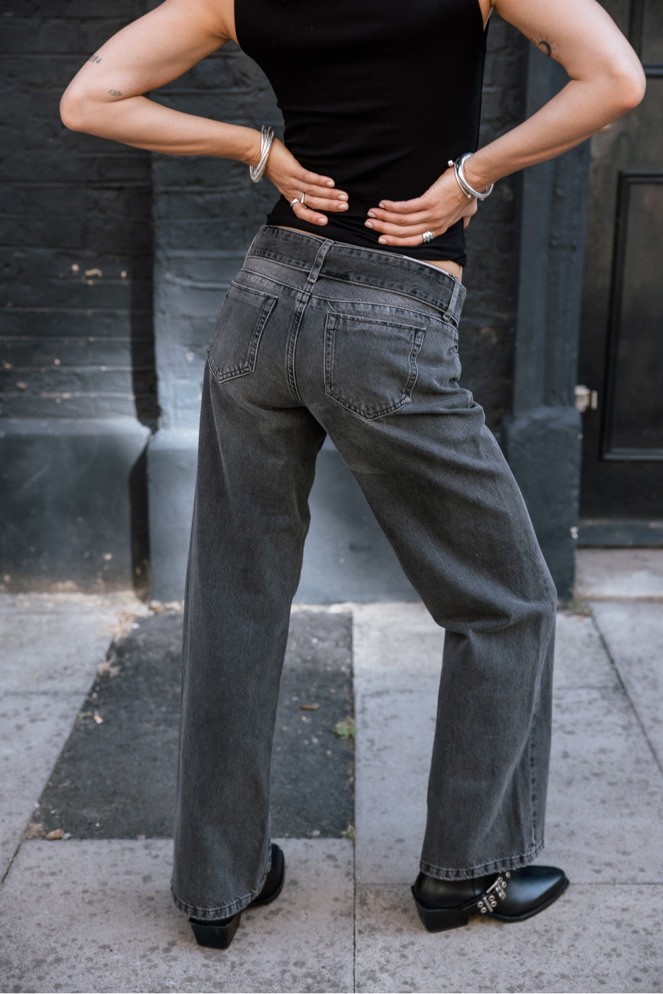 Pantalon negro  anchos tiro bajo agatha denim blisty Freeman T.Porter