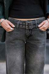 Pantalon negro  anchos tiro bajo agatha denim blisty Freeman T.Porter