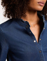 Camisa de cuello alto denim  Morgan