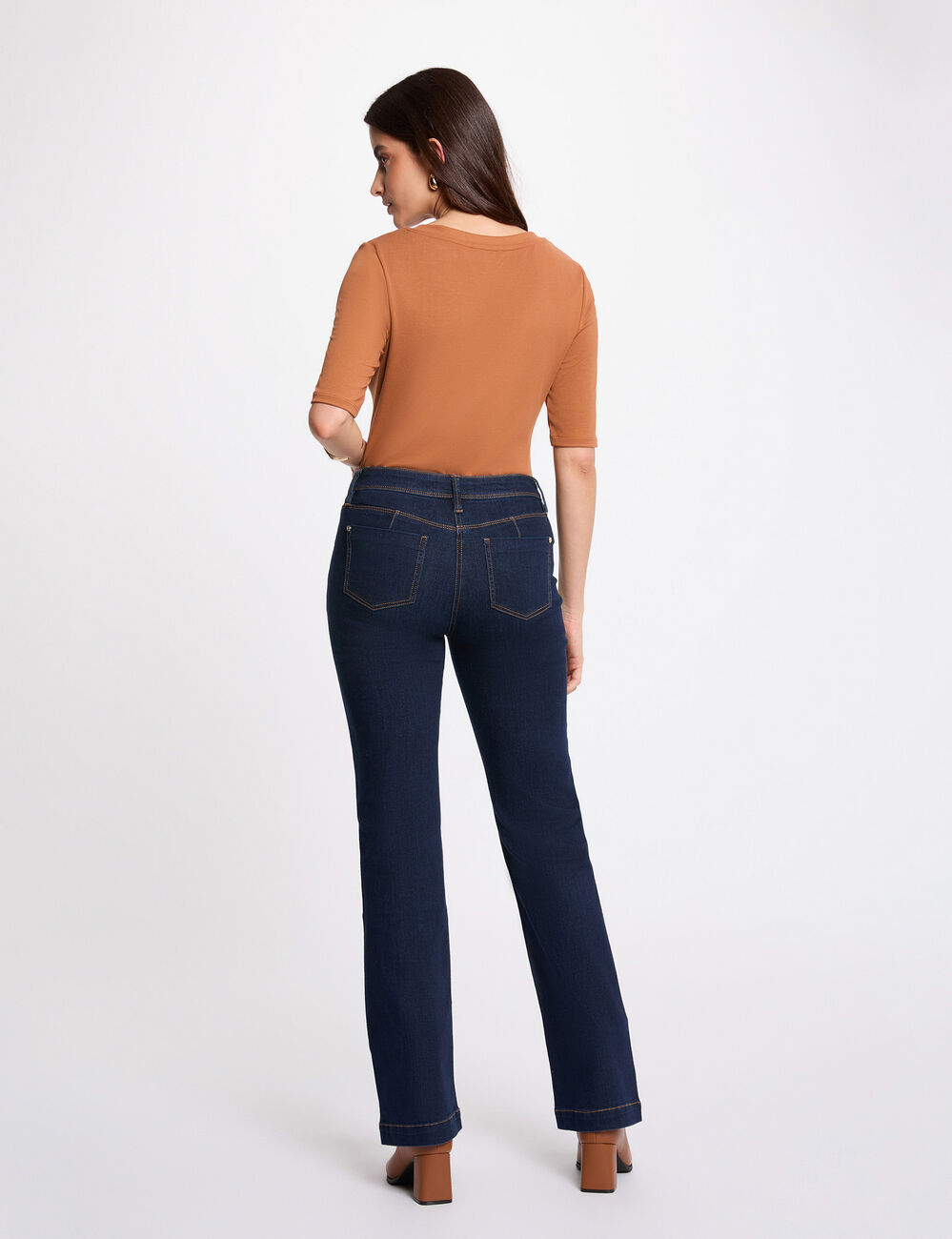 Vaqueros bootcut de tiro alto denim crudo Morgan