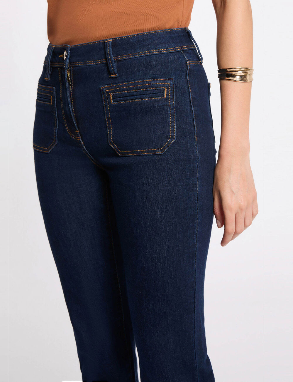Vaqueros bootcut de tiro alto denim crudo Morgan