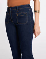 Vaqueros bootcut de tiro alto denim crudo Morgan