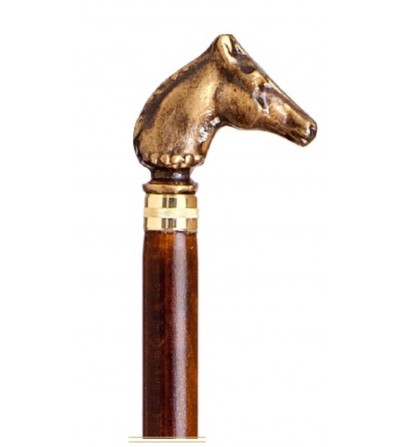 Bastón cabeza caballo de Bronce lacado 1