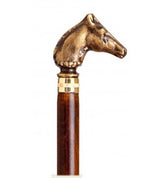 Bastón cabeza caballo de Bronce lacado 1