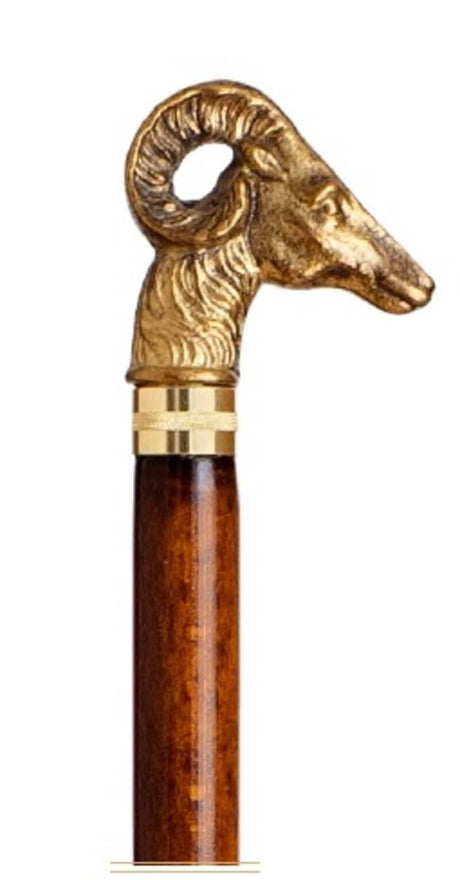 Bastón cabeza carnero en bronce lacado - Dendago