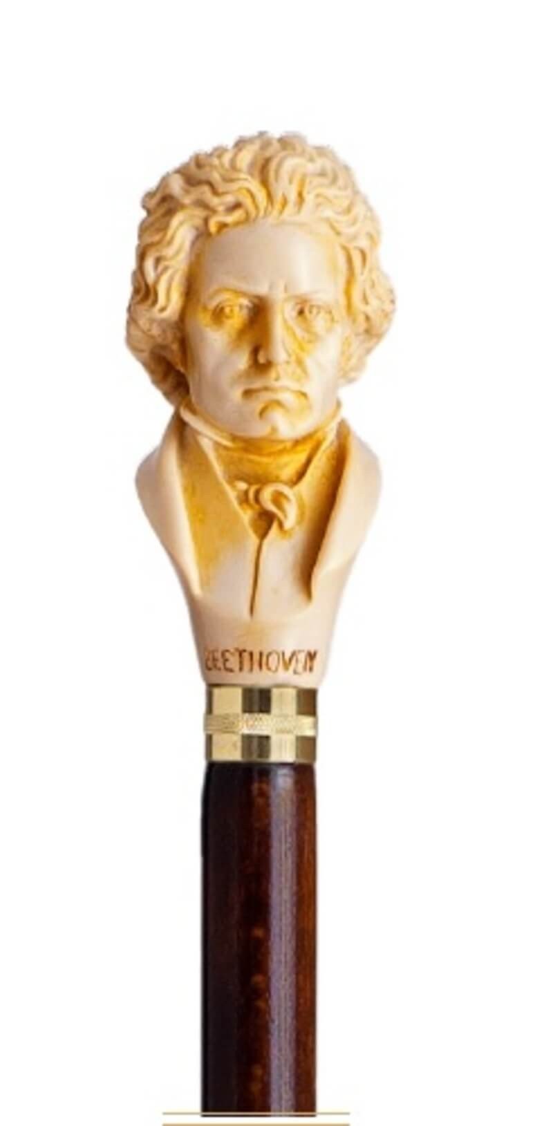 Bastón puño cabeza Beethoven de resina - Dendago