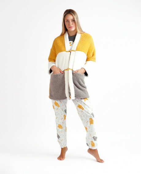 Bata Parches Manga Larga para Mujer MOSTAZA - Dendago