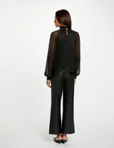 Blusa de cuello alto negro morgan