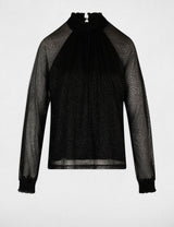 Blusa de cuello alto negro morgan
