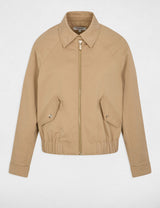 Chaqueta corta cuello abierto beige Morgan