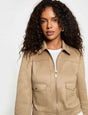 Chaqueta corta antelina topo Morgan