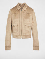 Chaqueta corta antelina topo Morgan