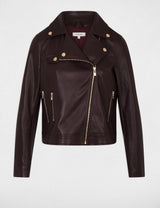 Chaqueta ajustada de cuero sintético burdeos Morgan