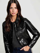 Chaqueta acolchada de cuero sintético negro morgan