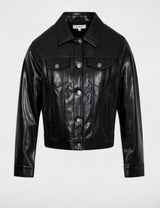 Chaqueta acolchada de cuero sintético negro morgan