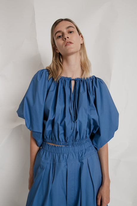 BLUSA AZUL DE POPELINA MEIMEIJ (copia) - Dendago